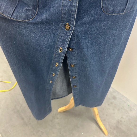 Denim Midi Button Down Dress Coastal Cowgirl - Picture 4 of 6